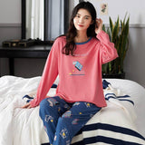 Sleep Wear 100% Soft Cotton Pajama Set Lounge Wear M L XL 2XL 3XL Long Sleeves