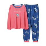 Sleep Wear 100% Soft Cotton Pajama Set Lounge Wear M L XL 2XL 3XL Long Sleeves