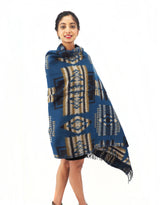 Handmade Hand Loomed Yak Wool Large Shawl Blanket Throw Meditation Shawl