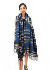 Handmade Hand Loomed Yak Wool Large Shawl Blanket Throw Meditation Shawl