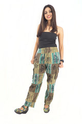 Handmade Casual Boho Cotton Hippie Patchwork Striped Pants