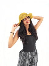 Handmade Crochet Boho Hippie Hemp Cotton Sun Hat