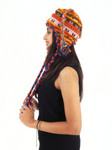 Handmade Crochet Hand Knitted Boho Hippie 100% Wool Fleece Lined Hat 6039