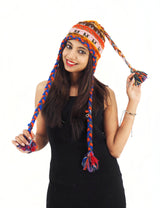 Handmade Crochet Hand Knitted Boho Hippie 100% Wool Fleece Lined Hat 6039