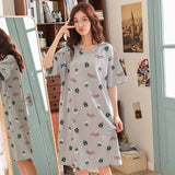 Sleep Wear Soft Cotton Blend Night Shirt Lounge Wear Cat Print XL 2XL 2XL