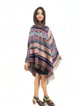 Handmade Hand Loomed Yak Wool Large Shawl Hooded Poncho 6177