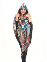 Handmade Hand Loomed Yak Wool Large Shawl Hooded Poncho 6303