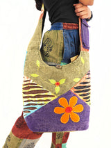 Handmade Cross Body Cotton Hemp Hippie Handbag Purse