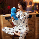 Sleep Wear Soft Cotton Blend Pajama Set Lounge Wear M L XL 2XL Long Sleeves
