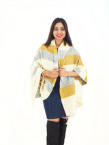 Handmade Hand Loomed Yak Wool Large Shawl Blanket Throw Meditation Shawl