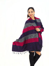 Handmade Hand Loomed Yak Wool Large Shawl Blanket Throw Meditation Shawl
