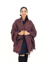 Handmade Hand Loomed Yak Wool Large Shawl Blanket Throw Meditation Shawl