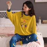 Sleep Wear 100% Soft Cotton Pajama Set Lounge wear M L XL 2XL 3XL Long Sleeves