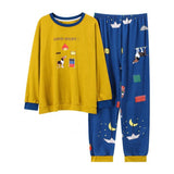 Sleep Wear 100% Soft Cotton Pajama Set Lounge wear M L XL 2XL 3XL Long Sleeves