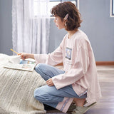 Sleep Wear 100% Soft Cotton Pajama Set Lounge wear M L XL 2XL 3XL Long Sleeves