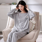 Sleep Wear 100% Soft Cotton Pajama Set Lounge Wear M L XL 2XL 3XL Long Sleeves