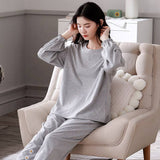 Sleep Wear 100% Soft Cotton Pajama Set Lounge Wear M L XL 2XL 3XL Long Sleeves