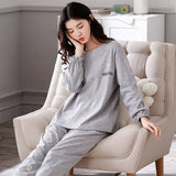 Sleep Wear 100% Soft Cotton Pajama Set Lounge Wear M L XL 2XL 3XL Long Sleeves