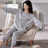 Sleep Wear 100% Soft Cotton Pajama Set Lounge Wear M L XL 2XL 3XL Long Sleeves