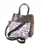 Leopard print detachable purse with handbag