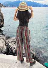 Handmade Casual Boho Hippie Cotton Stripe Pants Multi Color Size S-M-L-XL