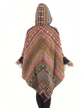 Handmade Hand Loomed Yak Wool Large Shawl Hooded Poncho 6313