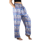 Striped elephant Unisex Drawstring Drawstring Harem Yoga Pants In Blue Color OS
