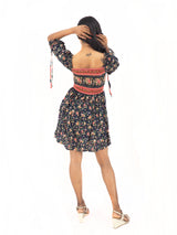 Bohemian Gypsy Hippy Rayon Light Weight Short Dress Black S-M-L