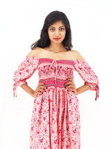 Bohemian Gypsy Hippy Rayon Light Weight Short Dress Pink S-M-L