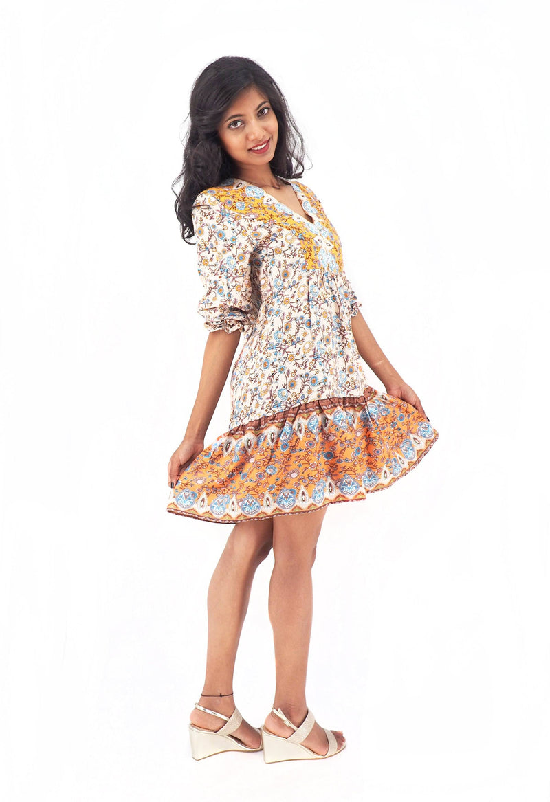 hippy cocktail dress Asymmetrical light blue boho dress for woman | Short - long summer dress with open back | Hippie festival Rave dress