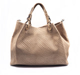 Beige Leather Large Handbag