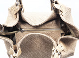 Beige Leather Large Handbag