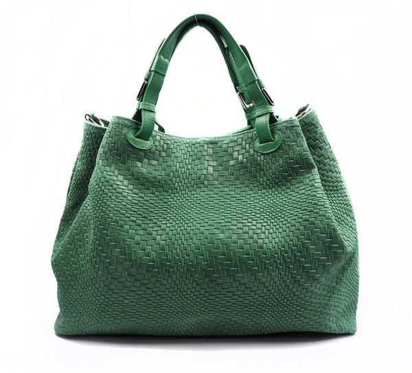 Green Leather Large Handbag