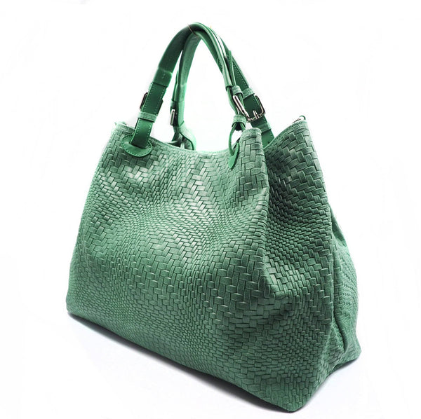 Green Leather Large Handbag