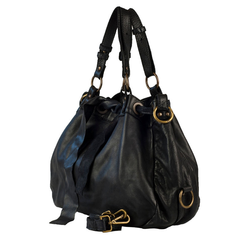Black Super Soft Calf Leather Handbag