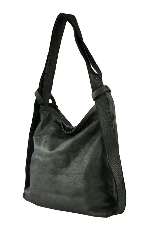  Black Super Soft Calf Washed Leather Handbag