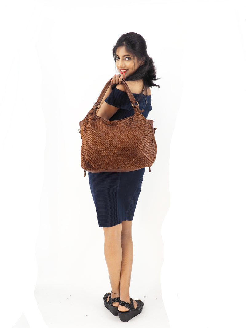 Brown Soft Calf Leather Handbag