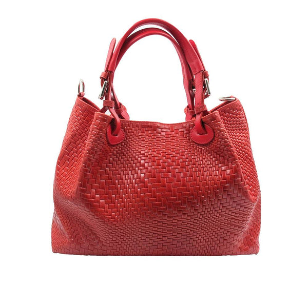 Red Genuine Medium Leather Handbag