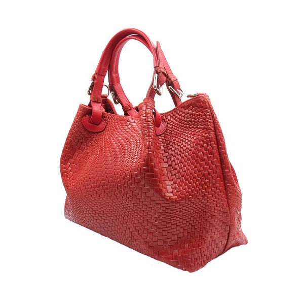 Red Genuine Medium Leather Handbag