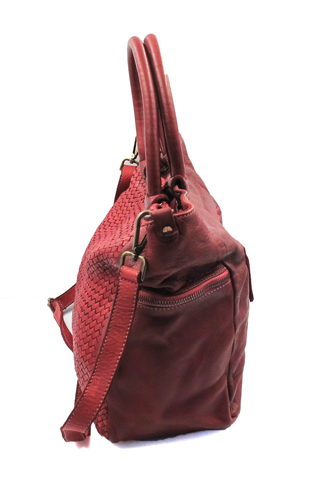 Red Burgundy Super Soft Calf Leather Handbag