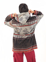 Handmade Casual Boho Cotton Unisex Jackets Hoodies Size S-M-L-XL-XXL Gray