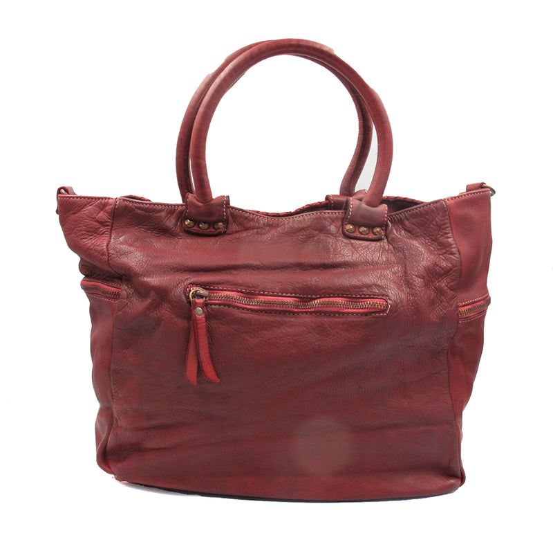 Red Burgundy Super Soft Calf Leather Handbag