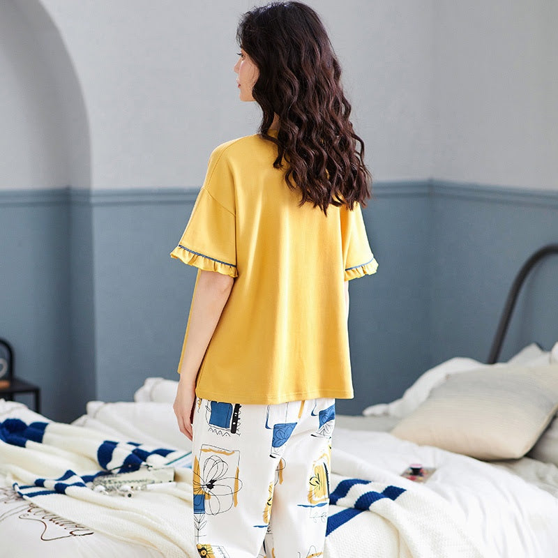 Sleep Wear 100% Soft Cotton Multicolor Pajama Set Lounge wear M L XL XXL 3XL