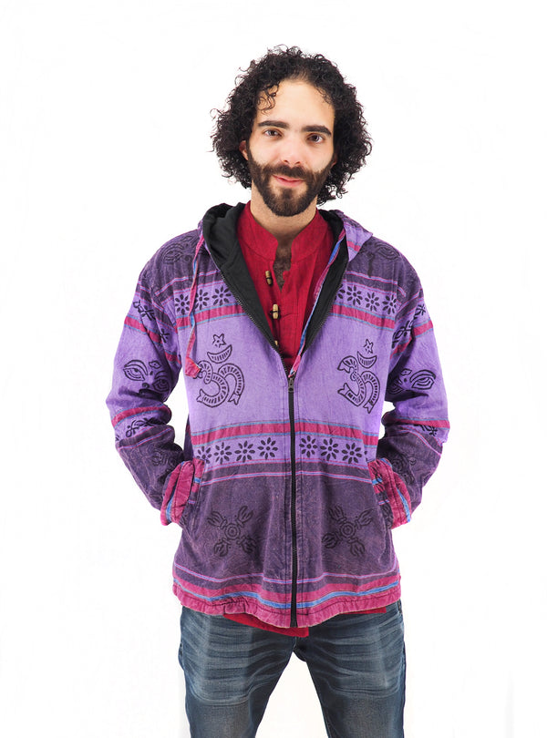 Handmade Casual Boho Cotton Unisex Men's Jackets Hoodies Size S and 4XL