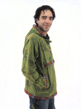 Handmade Casual Boho Cotton Unisex Jackets Hoodies Size S-M-L-XL- XXL Medium Green