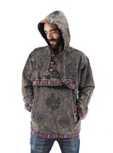 Handmade Casual Boho Cotton Unisex Jackets Hoodies Size S-M-L-XL Charcoal