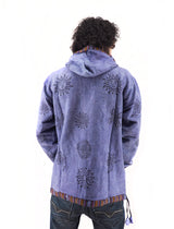 Handmade Casual Boho Cotton Unisex Jackets Hoodies Size S-M-L-XL Purple