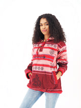 Handmade Casual Boho Cotton Unisex Jackets Hoodies Size S-M-L-XL- Red
