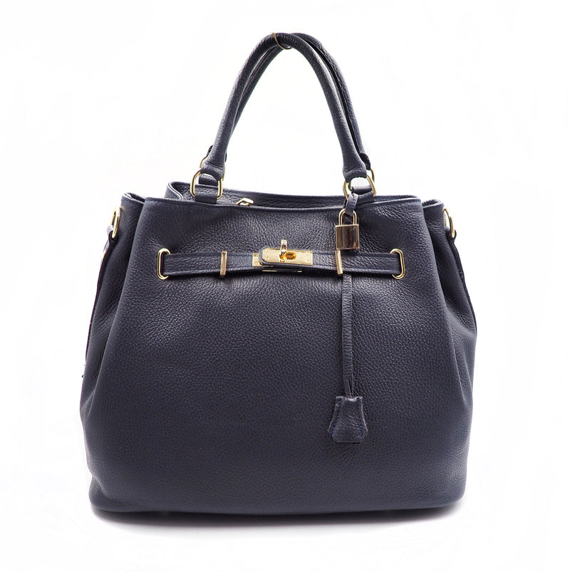 Midnight Navy Leather Handbag