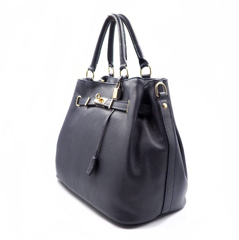 Midnight Navy Leather Handbag